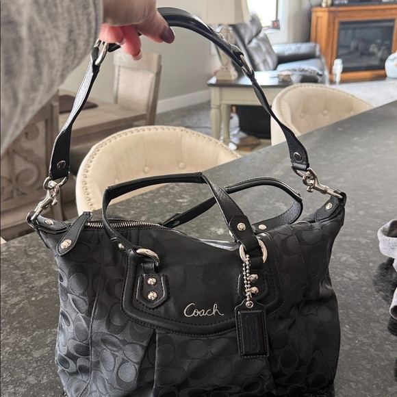 Authentic coach.  Black with signature C pattern. - Picture 6 of 11